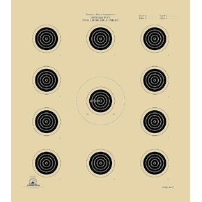 A-17 Shooting Target, 50 Foot Small Bore, 11 Bullseye