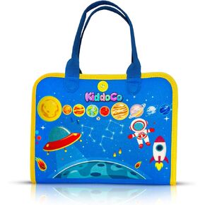 Busy Board Book Bag for Kids | Interactive Learning Activities for Ages 2-7 | Mermaid-Themed Skill-Building Kit | Hair Braiding, Tying Shoes, Math, and Alphabet Puzzles, Felt Bag