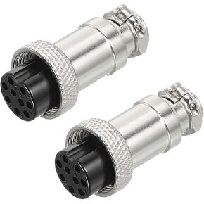 MECCANIXITY 2pcs Aviation Connector GX16 2 Pins 16mm Female Wire Panel Aviation Connector Plug Socket for Aviation, High-Speed Rail, Ships