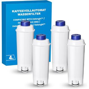 Coffee Machine Filters Replacement for Delonghi Dinamica, Magnifica S, DeLonghi DLSC002, Water Filter Compatible with DeLonghi ECAM, ETAM, ESAM, EC & BCO series, 4 Packs