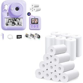 Kids Camera Instant Print, Upgrade Dual-Lens Selfie Digital Camera for Kids +16 Rolls Instant Print Camera for Kids Refill Print Paper