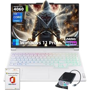 Lenovo Legion 7i Gaming Laptop - 16" WQXGA 240Hz | Intel i7-14700HX | GeForce RTX 4060 | RGB Backlit Keyboard | 32GB DDR5 + 2TB SSD | Win 11 Pro + Microsoft Office Pro + External DVD Driver