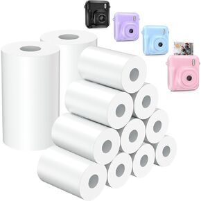 Kids Camera with 4 Roll +Extra 12 Roll Print Photos, Dual-Lens 48MP Digital Camera for Christmas Birthday Gifts, 1080P Selfie Instant Print Cameras for Kids with 32GB Card-Black Cmaera