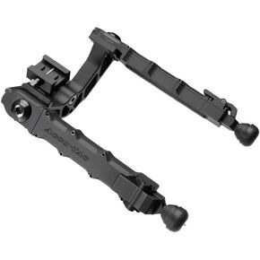 ACCU-TAC Precision Bipods LP-50, Low Profile Bipod Built for Heavier Firearms in Competition & Tactical Environment, Black Aluminum Alloy w/High Strength Steel Hardware, Type III Hard Anodize Coating