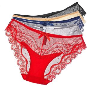 Apluschoice Sexy Lace Underwear Lace Panties Stretch Bikini Underwear Pack of 5