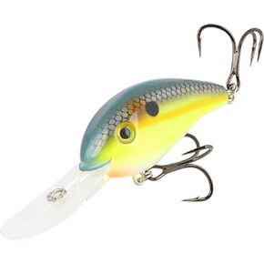 Strike King (HC3XDE-539) 3XD Elite Fishing Lure, Deep Diving Crankbait, 7/16-Ounce, Unique Curved Bill, Dives to 10-Feet, Rattle Chambers, Size 4 Mustad Triple Grip Hooks, Chartreuse Sexy Shad 2.0