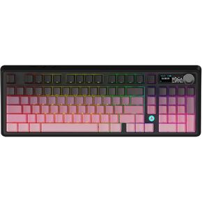 NACODEX Ajazz AK980 Grey Yellow Wireless Mechanical Gaming Keyboard,Tri-Mode BT5.0/2.4GHz/USB-C Hot Swappable Custom Keyboard RGB Backlit Computer Gaming Keyboards for PC/Tablet/PS/Xbox