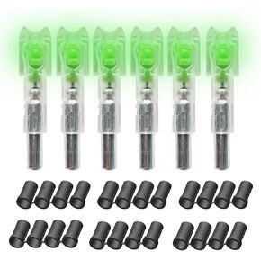 6PCS Lighted Nocks Universal Fit for Crossbow Bolts with .285"/.297"/.300"/.305" Bushings Half-Moon Light up Knocks