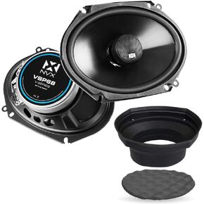 NVX V-Series VSP68 600W Peak 6x8 Inches Coaxial Car Speaker & Speaker Baffles Bundle