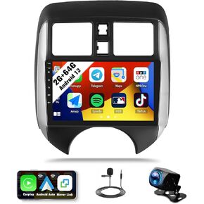 SIXWIN Android Car Stereo for Nissan Versa Note 2014-2016 (Basic Version) with Wireless CarPlay Android Auto Mirror Link 2G+64G 9 Inch Touchscreen Bluetooth GPS Navigation WiFi FM Backup Camera MIC