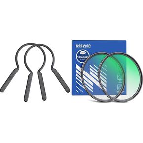 Neewer Rubber-Coated Metal Camera Lens Filter Remover Wrench Set Kit(Package of Two), Fit 77-82mm Lens Thread and 82mm 1/4 & 1/8 Black Diffusion Camera Lens Filter 2 Pack Set