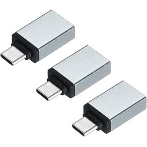 MECCANIXITY 3 Pcs USB C to USB Adapter, USB 3.0 Female to USB C Male Adapter Type C Converter for Phone Laptop Car Grey