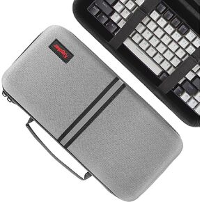 Hard 75% Keyboard Case, Hard Travel Storage Case for 84 Key Portable Keyboard, Compatible with Keychron K2, Logitech POP Keys Mechanical Keyboard - Checked Grain Grey