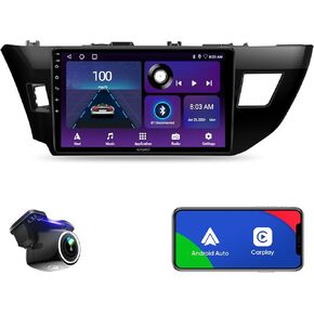 Android 12 Car Stereo Upgrade Radio for Toyota Corolla 2014 2015 2016 Wireless CarPlay Auto Stereo (2GB+64GB) GPS Navigation WiFi Bluetooth Replacement Installation Kit
