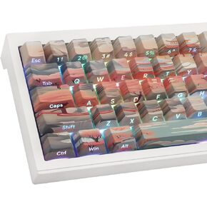 Tsungup Custom Keycaps 60 75 Percent,Pastel Keycaps Side Print Keycaps 135 Keys PBT Cherry Profile Keycaps Shine Through Keycap Set, Dye-sub Key Caps Keyboard Keycaps for Mechanical Keyboards
