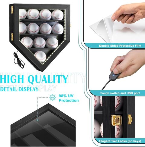 40 Large Baseball Card Display Case Graded Sports Card Display Frame Trading Cards Wooden Wall Cabinet with UV Protection Acrylic Front for Football Basketball Hockey Cards Collection in Saudi Arabia