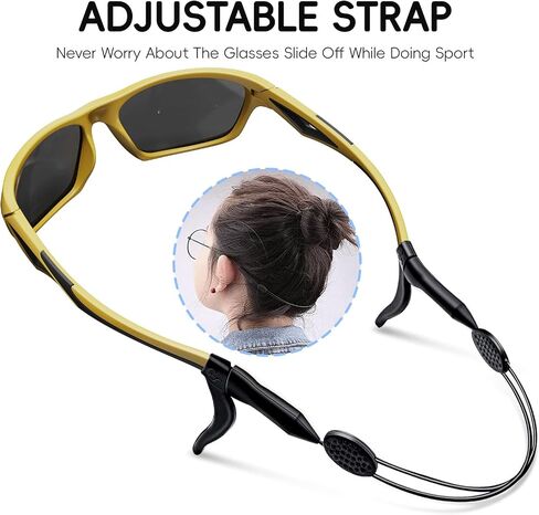 ACBLUCE Kids Sunglasses TPEE Unbreakable Polarized Sports Glasses with Adjustable Strap For Boys Girls Age 3-7 in Kuwait