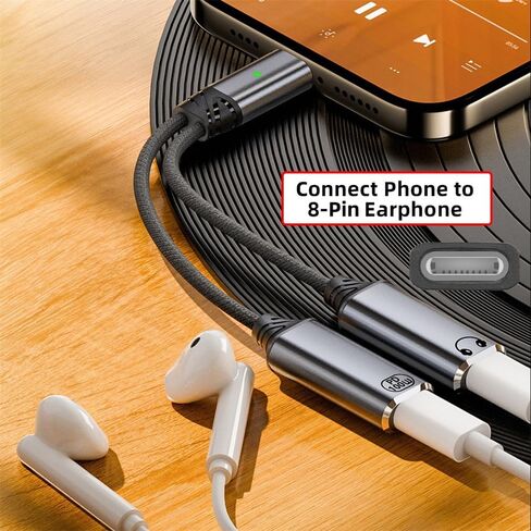 xiwai USB-C Type-C Male to 8P Female Audio Adapter DAC AUX Music 16bit 48kHz & 100W PD Power Charging Cable for Laptop Tablet Phone More Type C Devices in Saudi Arabia
