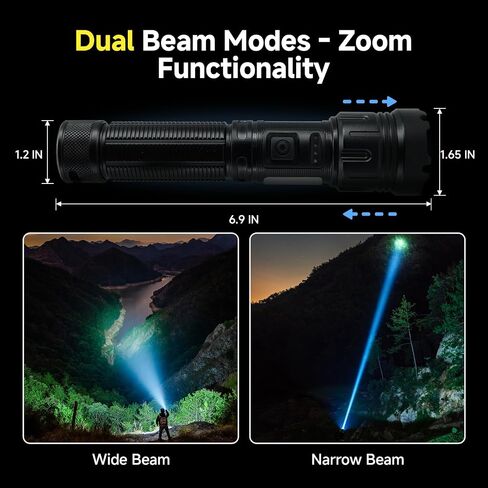 3 Pack High Lumens Rechargeable Tactical Flashlight, 990000lm 7 Modes LED Flashlights, Powerful Handheld Flashlight with Waterproof Aluminum Body for Emergency Camping Home, Power Bank Function in Saudi Arabia