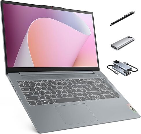 Lenovo IdeaPad Slim 3 Touchscreen Laptop, 15.6" FHD Laptop, 8-Core AMD Ryzen 7 5825U, 16GB RAM, 1TB SSD, Keypad, SD Card Reader, Stylus Pen + External Portable SSD + USB Hub, Linux Ubuntu OS in Kuwait