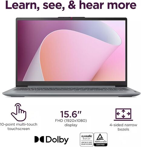 Lenovo IdeaPad Slim 3 Touchscreen Laptop, 15.6" FHD Laptop, 8-Core AMD Ryzen 7 5825U, 16GB RAM, 1TB SSD, Keypad, SD Card Reader, Stylus Pen + External Portable SSD + USB Hub, Linux Ubuntu OS in Kuwait