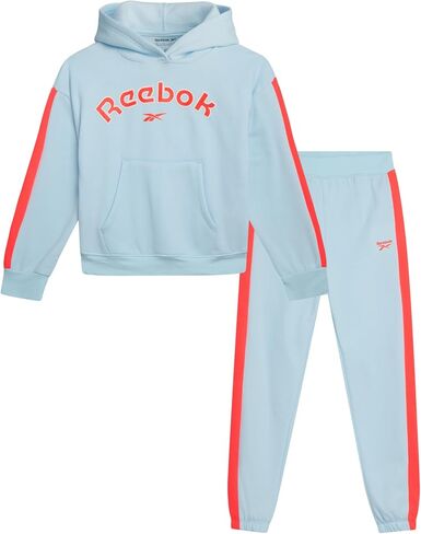 Reebok Girls' Sweatsuit Set - 2 Piece Active Hoodie Sweatshirt and Jogger Pants - Activewear Set for Girls (4-12) in Saudi Arabia