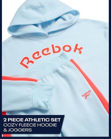 Reebok Girls' Sweatsuit Set - 2 Piece Active Hoodie Sweatshirt and Jogger Pants - Activewear Set for Girls (4-12) in Saudi Arabia
