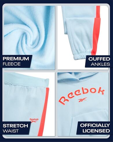 Reebok Girls' Sweatsuit Set - 2 Piece Active Hoodie Sweatshirt and Jogger Pants - Activewear Set for Girls (4-12) in Saudi Arabia
