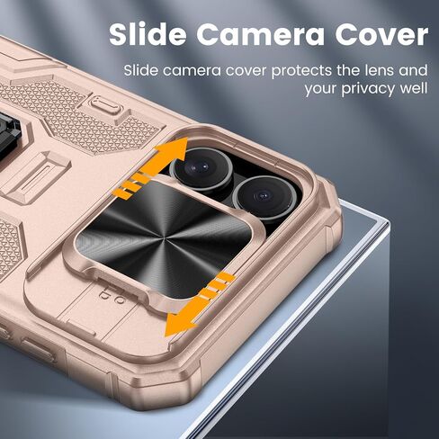 خضار لـ iPhone 16 Pro Max Case ، علبة iPhone 16 Promax Kickstand مع غطاء الكاميرا الشريحة المدمج في 360 درجة من الدائري من الحلقات الغطاء المغطى بالصدمة المغناطيسية لـ iPhone 16 Pro Max 6.9 "2024 - Black in Kuwait