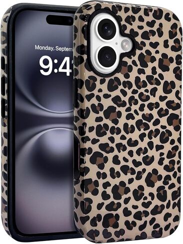 J.west for iPhone 16 Case 6.1" with 2 Pack Tempered Glass Screen Protectors Cute Floral Flowers Hybrid Cover for Girls Women Aesthetic Protective Phone Cases Blue Blossom in Saudi Arabia