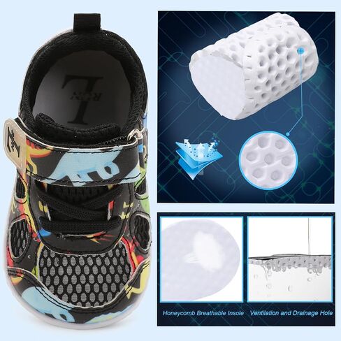 L-RUN Toddler Sneakers Boys Girls Barefoot Summer Walking Shoes Toddler Boy Tennis Shoes Mesh Lightweight in Saudi Arabia
