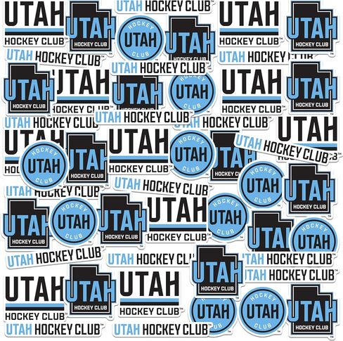 NHL Utah Hockey Club 50ct Vinyl Vinyl Large Deluxe Package Pack - الكمبيوتر المحمول ، زجاجة ماء ، سكرابوكينغ ، قرص ، لوح التزلج ، داخلي/خارجي in Kuwait