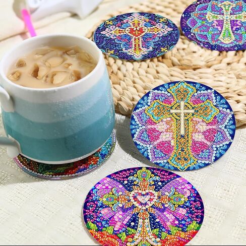 8 Pcs Chicken Diamond Art for Adults Coasters Animal Diamond Painting Kit for Beginners DIY Diamond Art Dot Coasters in Saudi Arabia