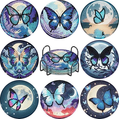 8 Pcs Chicken Diamond Art for Adults Coasters Animal Diamond Painting Kit for Beginners DIY Diamond Art Dot Coasters in Saudi Arabia
