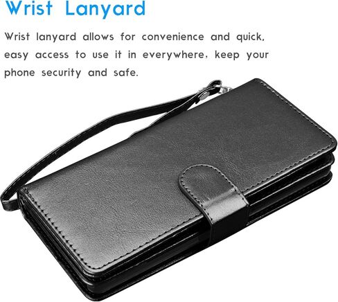 Tekcoo Compatible for Galaxy Note 8 Wallet Case/Samsung Galaxy Note 8 PU Leather Case, Luxury ID Cash Credit Card Slots Holder Carrying Flip Cover [Detachable Magnetic Hard Case] Kickstand - Black in Saudi Arabia
