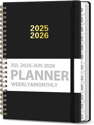 2025 Planner, Weekly and Monthly Planner Calendar, Jan - Dec, Spiral Bound with Tabs, Inner Pocket, Perfect for Office, Home and School Supplies in Saudi Arabia