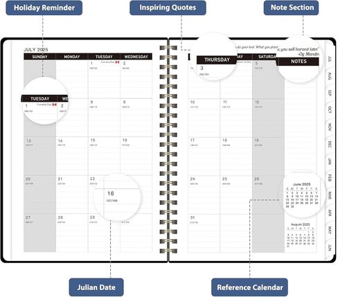 2025 Planner, Weekly and Monthly Planner Calendar, Jan - Dec, Spiral Bound with Tabs, Inner Pocket, Perfect for Office, Home and School Supplies in Saudi Arabia