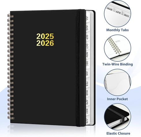 2025 Planner, Weekly and Monthly Planner Calendar, Jan - Dec, Spiral Bound with Tabs, Inner Pocket, Perfect for Office, Home and School Supplies in Saudi Arabia
