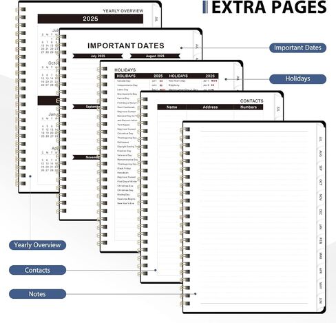 2025 Planner, Weekly and Monthly Planner Calendar, Jan - Dec, Spiral Bound with Tabs, Inner Pocket, Perfect for Office, Home and School Supplies in Saudi Arabia