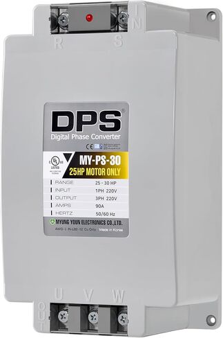 DPS Sinlge Phase to 3 Phase Converter, 30HP, 90A, Input/Output 200V - 240V MY-PS-30 Model Must Be Used for 25HP(18.7kW) 75A Motor, DPS Must Be Used for 1 Motor Only, UL-Listed in Saudi Arabia
