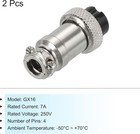 Meccanixity 2pcs موصل الطيران GX16 2 دبابيس 16 مم لوحة سلك أنثى توصيل توصيل توصيل الطيران للطيران ، السكك الحديدية عالية السرعة ، السفن in Kuwait