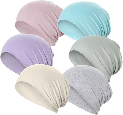 JarseHera 6PCS Cotton Slouchy Beanie Soft Sleep Caps Chemo Headwear Skull Cap Hats in Kuwait