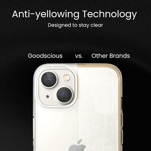 Anti Yellow Clear Phone Case for iPhone 13 Case - Shockproof, Slim Fit & Non Yellowing Transparent Cover for iPhone 13 - Crystal Clear Phone Cases for iPhone13 Wireless Charging - Silicone Cases (6.1) in Saudi Arabia