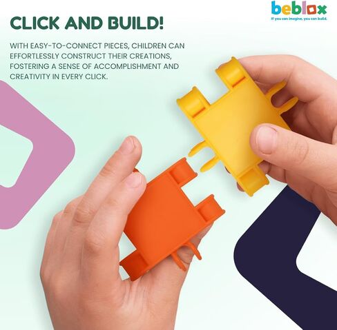 مجموعة ألعاب بناء BEBLOX STEM للكلاب للأطفال - 128 قطعة من البلاط المتصل لمكعبات البناء، ألعاب تعليمية للأطفال، وأنشطة التعلم في مرحلة ما قبل المدرسة - تتضمن كتابًا يدويًا in Saudi Arabia