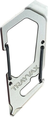Trayvax Talon Carabiner Clip Multi-Tool, 420 Stainless Steel Quick Release Keychain Multitool with Bottle Opener and Screwdrivers, Silver in Kuwait