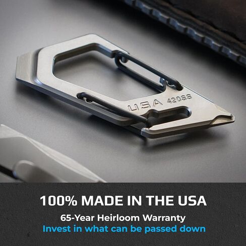 Trayvax Talon Carabiner Clip Multi-Tool, 420 Stainless Steel Quick Release Keychain Multitool with Bottle Opener and Screwdrivers, Silver in Kuwait