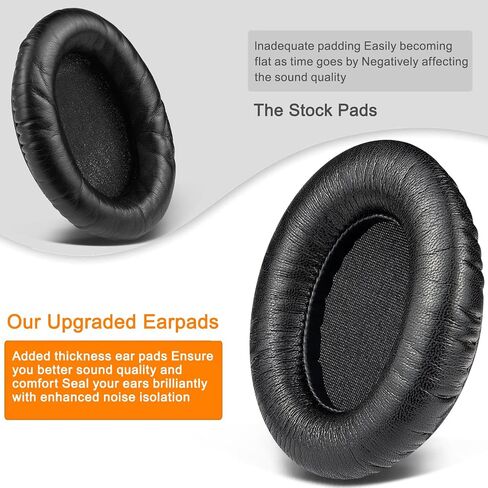 SOULWIT Replacement Ear Pads Cushions for Sennheiser HD300 Pro (HD 300 Pro), HMD300 Pro (HMD 300 Pro) Headphones, Earpads with Softer Protein Leather, Noise Isolation Memory Foam - Black in Saudi Arabia