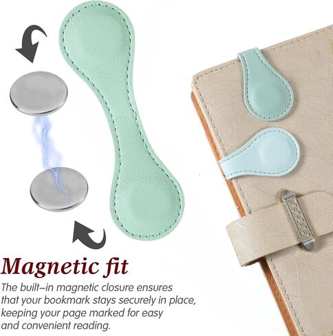 2 Pcs Magnet Leather Bookmark Retro Book Page Holder Vintage Handmade Book Marker Clip Personalized Leather Page Buckles Timeless Reading Accessories for Women Bookworm Lover Readers Teachers in Saudi Arabia
