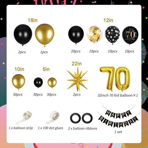 30th Birthday Decorations for Him, 152pcs Black and Gold Balloons Garland Arch with 30th Happy Birthday Banner & 30 Number Balloons & Starburst Balloons, 30th Birthday Decorations for Men in Saudi Arabia