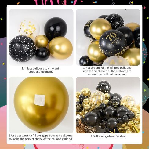 30th Birthday Decorations for Him, 152pcs Black and Gold Balloons Garland Arch with 30th Happy Birthday Banner & 30 Number Balloons & Starburst Balloons, 30th Birthday Decorations for Men in Saudi Arabia